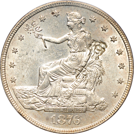 1876-S PCGS MS-62 Chop Mark.