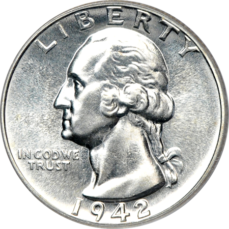 Six certified Proof Washington quarters.