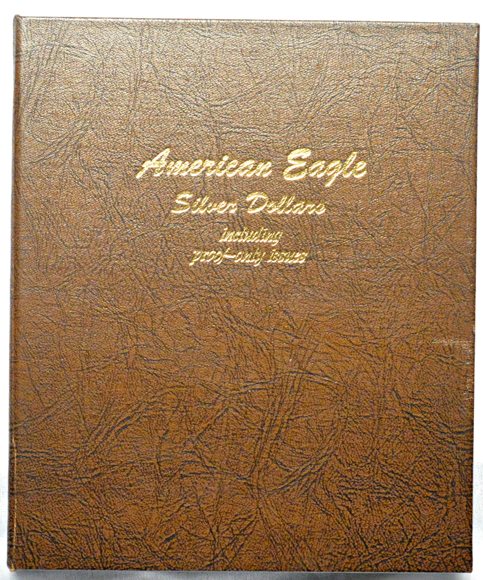 Partial album of American Silver Eagles with proofs in a Dansco 8181 album.