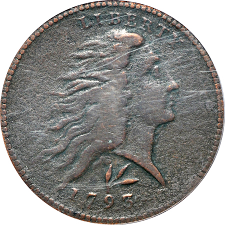 1793 Lettered Edge (S-11, R-5). PCGS F-12.