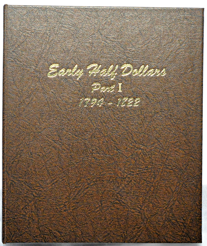 Nineteen circulated Bust half-dollars from 1805 thru 1822 in a Dansco-like album.