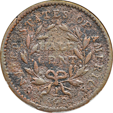 1794 "Cent Style Wreath" (C-6a, R-5+) PCI VG-8/environmental damage.