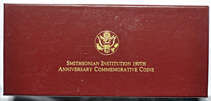 1996 Smithsonian Institution 150th Anniversary four-coin commemorative set.