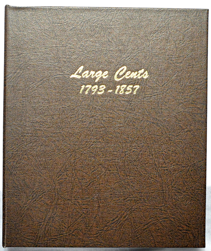 Mostly complete set of large cents in a Dansco-like album.