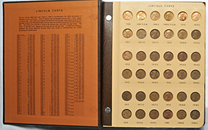 Nearly complete set of Lincoln cents (no 1922 plain), including proof-only issues, from 1909 thru 2008 in a Dansco 8100 album.