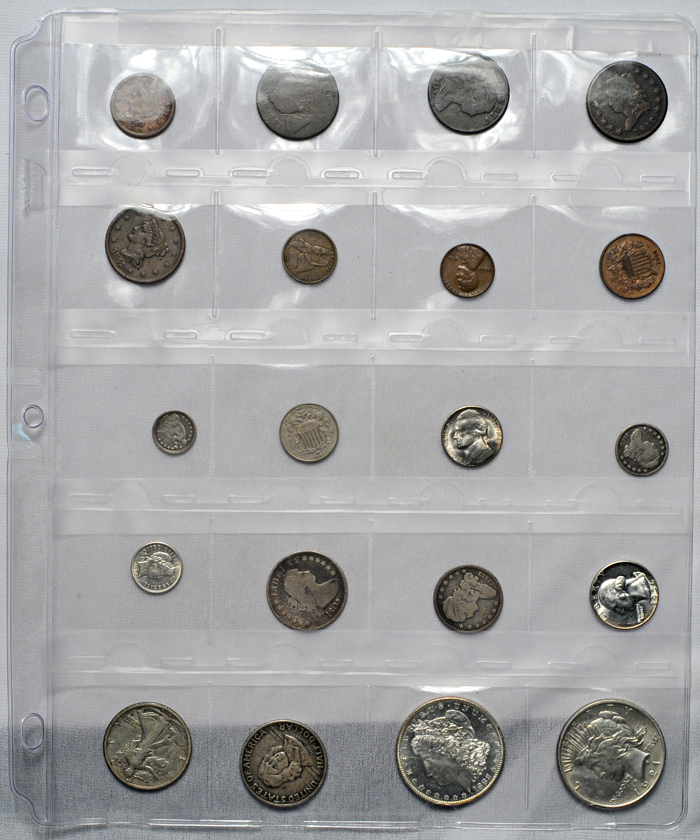 Twenty miscellaneous type coins.