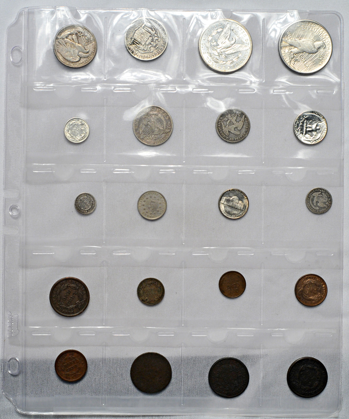 Twenty miscellaneous type coins.