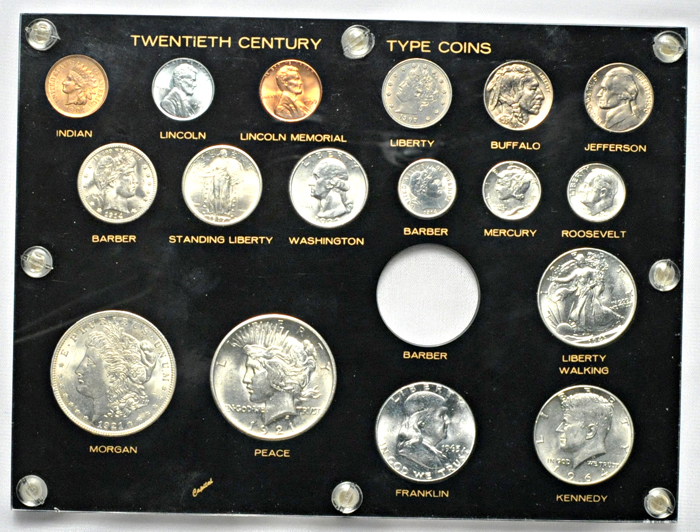 Twentieth Century United States Type Coins in a Capital Plastics holder.