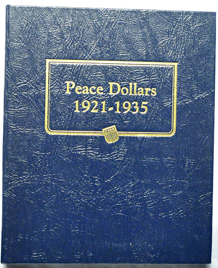 Complete set of Peace dollars in a Whitman Classic 9130 album.