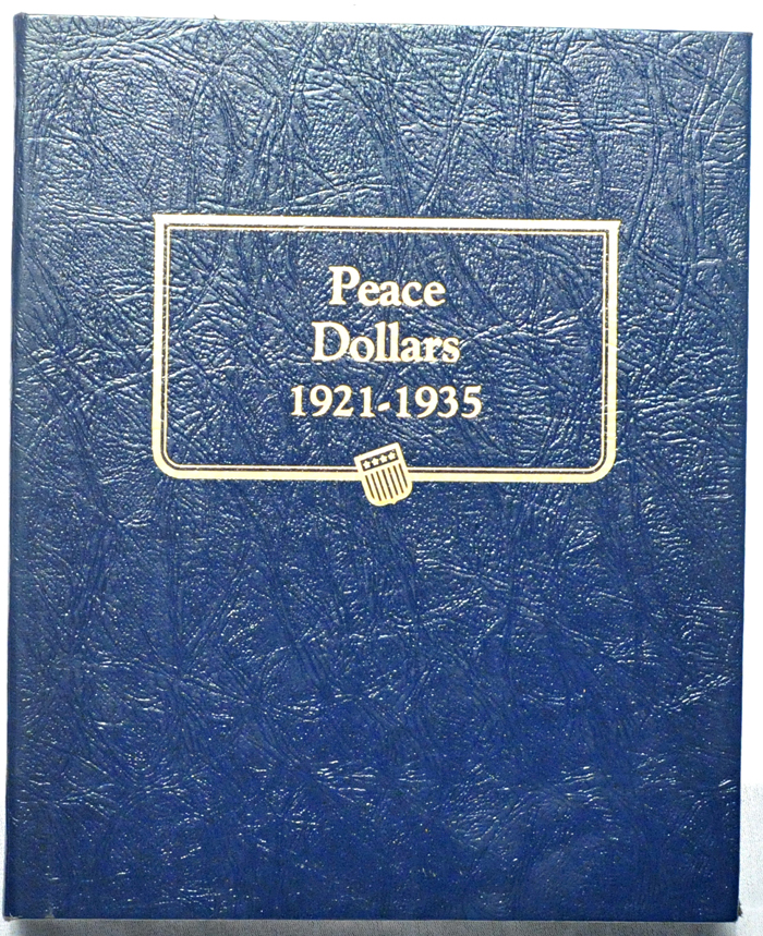 Complete set of Peace dollars in a Whitman Classic 9130 album.