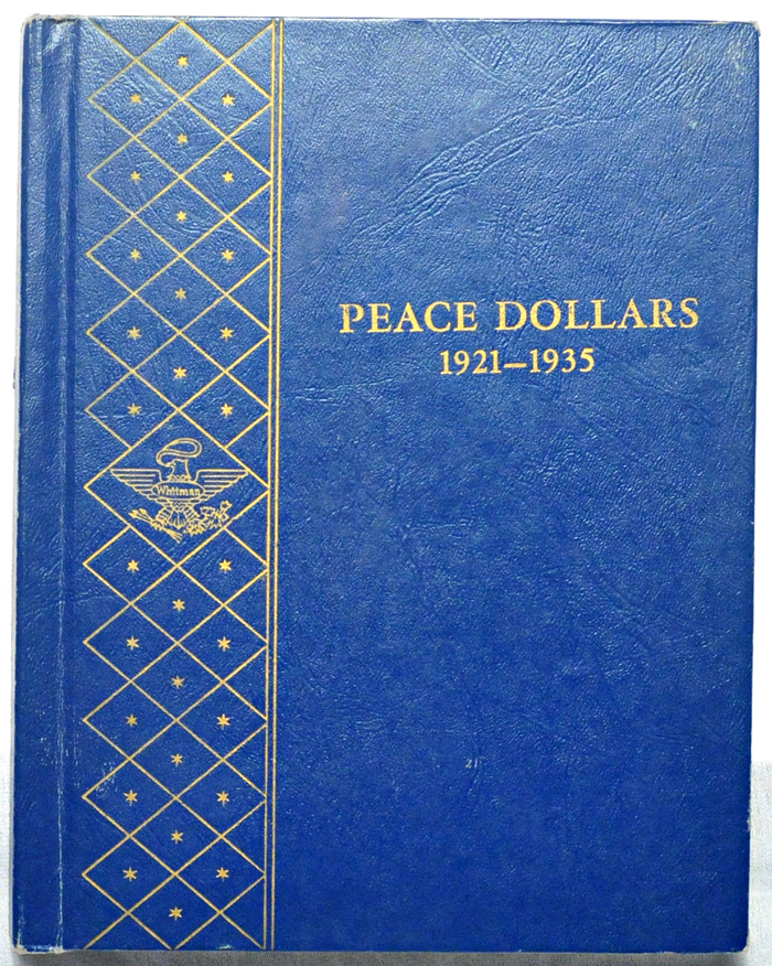 Complete set of Peace dollars in a Whitman 9340 album.