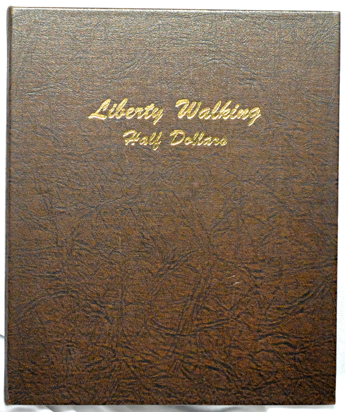 Complete set of Walking Liberty half-dollars in a Dansco 7160 album.