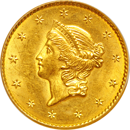 1849 Closed Wreath. PCGS MS-62.