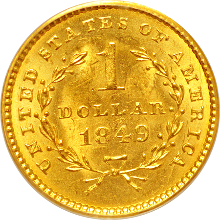 1849 Closed Wreath. PCGS MS-62.