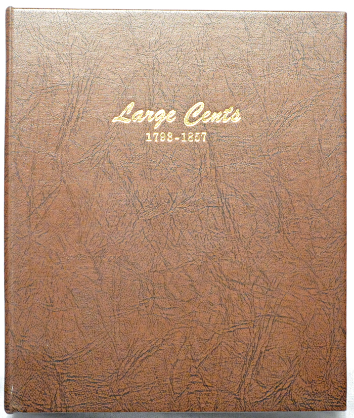 Eighty-percent complete set of large cents in a Dansco 7099 album.