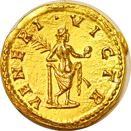 194 A.D. gold Aureus Julia Domna struck under Septimius Severus AU/lightly cleaned.