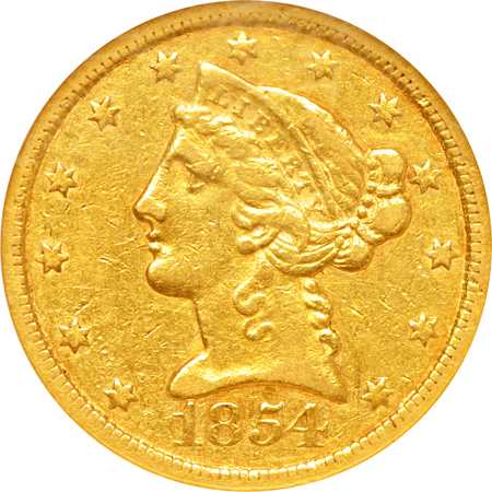 1854-C (Winter 22-I, weak C) NGC XF-45.