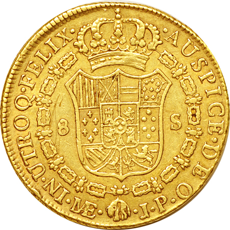 1805 - JP Lima, Carlos IIII Peru gold 8 Escudos (KM-101). F.