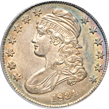 1834 Small Sate, Small Letters (O-114).  PCGS AU-58.