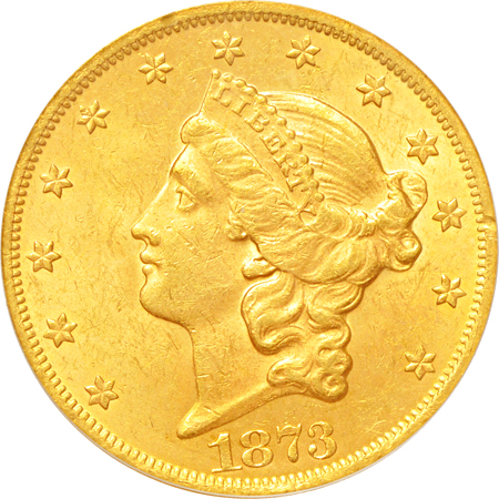 1873 Open 3. PCGS MS-61.