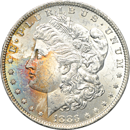 Sixty uncirculated 1883-O Morgan dollars from rolls (now in sheets).