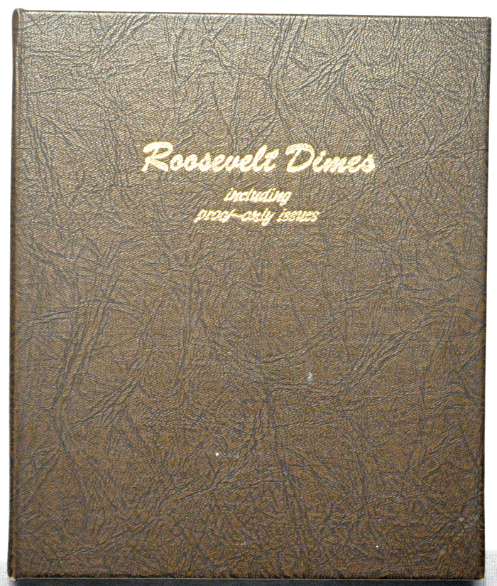 Complete set of Roosevelt dimes including proof-only issues in a Dansco 8125 album.