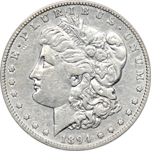 Four ICG certified collector date Morgan dollars.