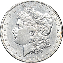 Four ICG certified collector date Morgan dollars.