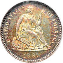 1867 NGC MS-65 Cameo.