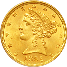 1892 PCGS MS-64.