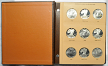 Partial album of American Silver Eagles with proofs in a Dansco 8181 album.