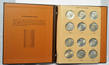 Complete set of Peace dollars in Dansco 7175 album.