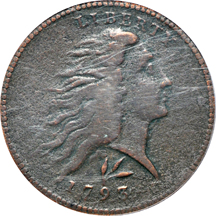 1793 Lettered Edge (S-11, R-5). PCGS F-12.