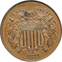 1871 NGC MS-63 BN.