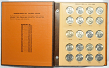 Complete set of AU-BU Franklin half-dollars in a Dansco 7165 album.