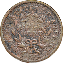 1794 "Cent Style Wreath" (C-6a, R-5+) PCI VG-8/environmental damage.