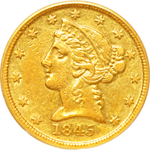 1845-D PCGS XF-40.