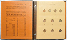 Complete Indian cent set with three Flying Eagle cents in a Dansco 7101 album.