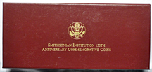 1996 Smithsonian Institution 150th Anniversary four-coin commemorative set.