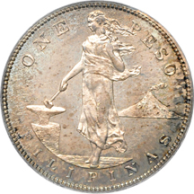 Philippines Under U. S. Sovereignty 1908 Proof Peso PCGS PF-65.