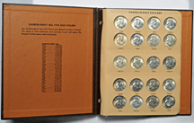 Complete set of AU-BU Franklin half-dollars in a Dansco 7165 album.