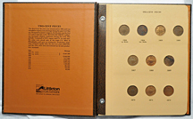 Complete set of two-cent pieces and sixteen three-cent pieces in a Dansco-like album.