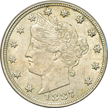 Thirty-two Liberty Head nickels.