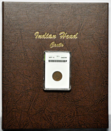 Nearly complete set of Flying Eagle and Indian Head cents (no 1869/69) in a Dansco 7101 album.