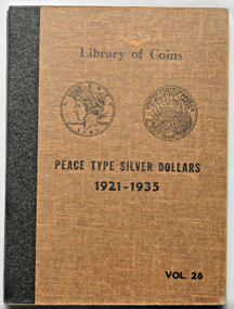 Complete set of Peace dollars in a Library of Coins album.