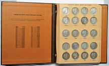 Complete set of Barber half-dollars in a Dansco 7150 album.