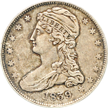 1839 XF/obverse scratch.