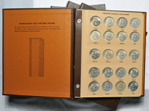 Five complete sets of Franklin half-dollars (XF-BU) in Dansco 7165 albums.