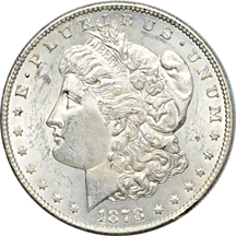 Twenty collector date/grade Morgan dollars.