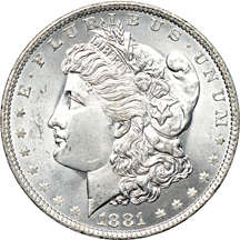 Twenty uncirculated 1881-O.